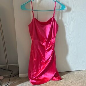 Vibrant Pink Satin Dress